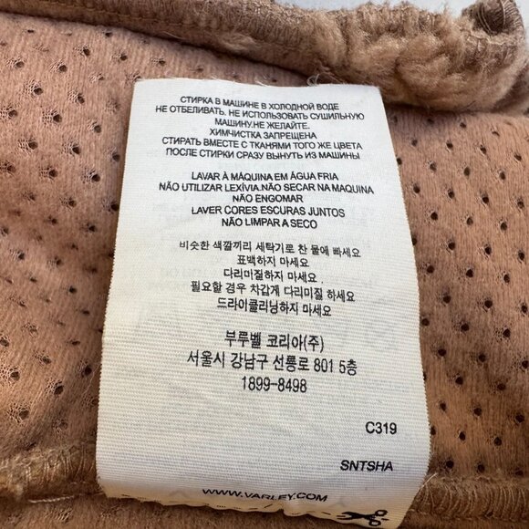 VARLEY Highwood Sherpa Faux Fur Zip Front Jacket In Roebuck/Tan Size Large - Picture 14 of 14